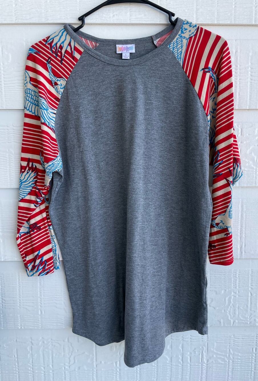 Lularoe Americana Randy raglan tee Large
